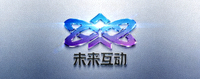 科技创新企业‘未来互动’的公司标志，设计充满科技感