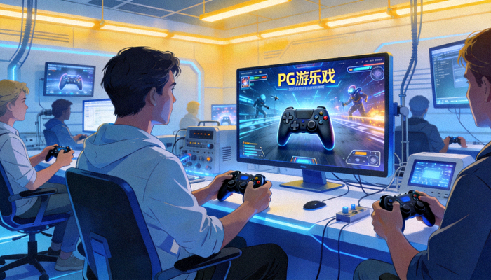 PG娱乐产品用户体验测试场景，多名测试员正在体验最新游戏产品