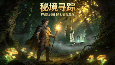 PG娱乐热门奇幻冒险游戏《秘境寻踪》的高清宣传图，展示游戏主角在神秘森林中的场景